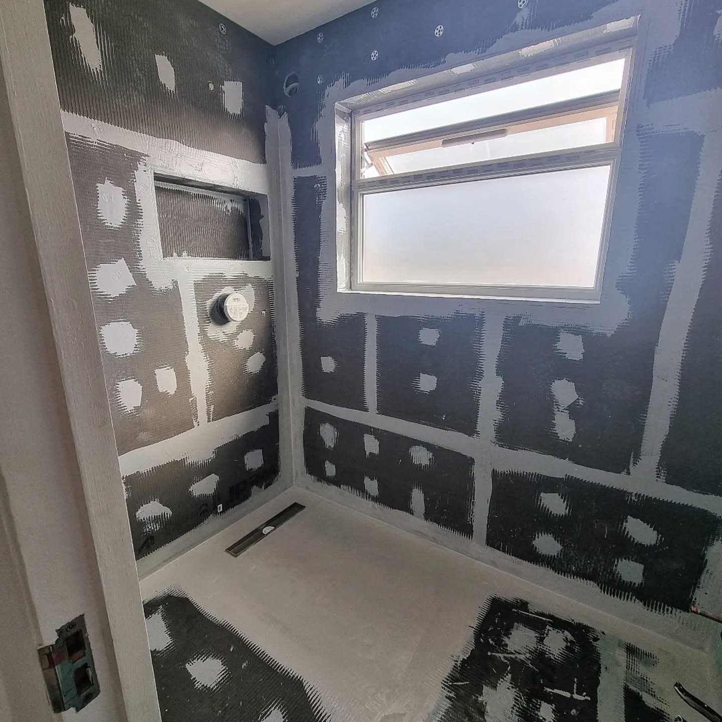Wet room waterproofing preparation — Wedi shower system installation Highgate